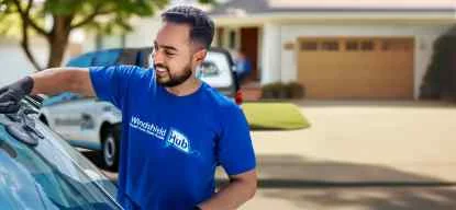 WindshieldHUB AGSC-certified technician installing a windshield in hawthorne, california