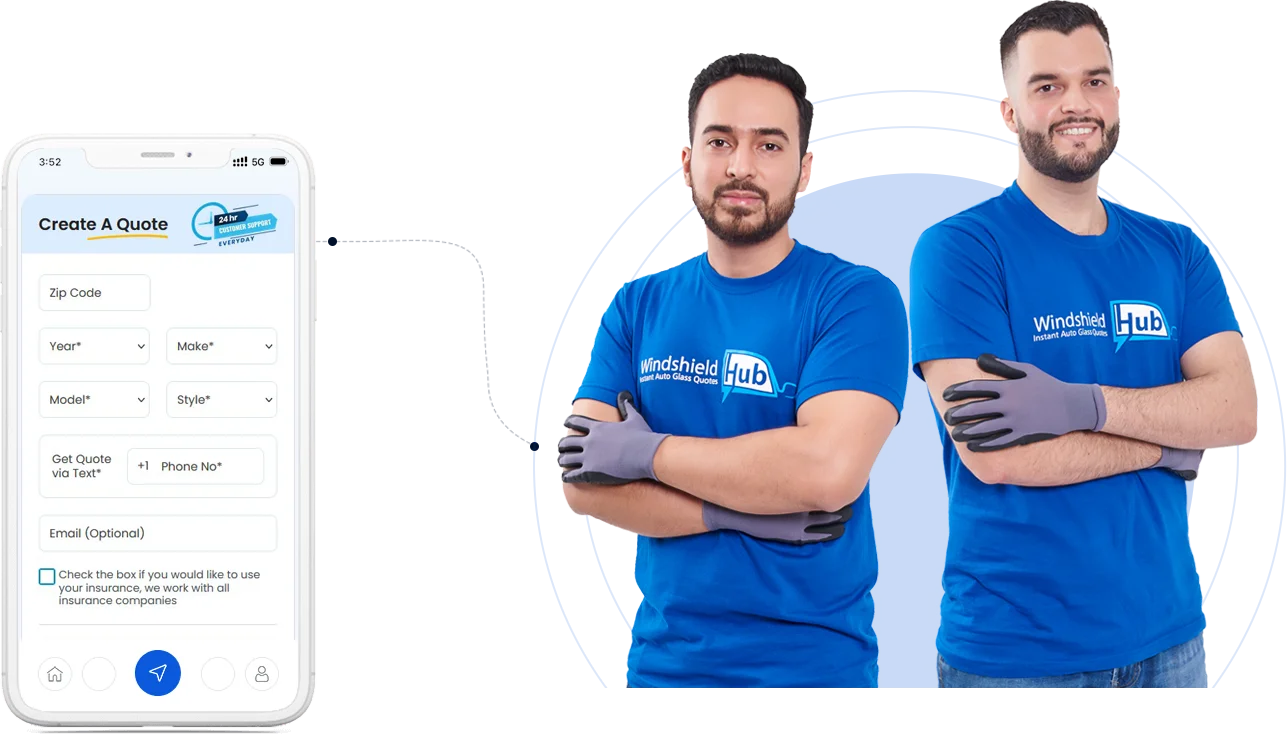 WindshieldHUB auto glass technicians and instant online quote form for auto glass services in Grand Rapids, MICHIGAN