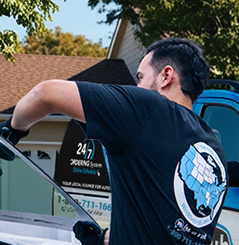 WindshieldHUB technician performing mobile windshield replacement in Midland
